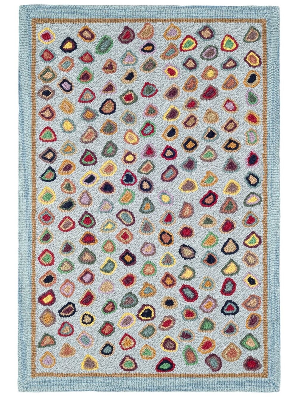 Annie Selke Cat's Paw Hand Micro Hooked Wool Rug | Blue Rug Size 2'6"x8'